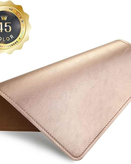 PU Leather Mouse Pad With Stitched Edge, Micro-Fiber Base, Non-Slip Waterproof for Computers, Laptop, 8x11 Inch (Champagne Gold)