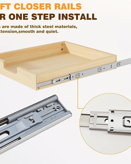 Grehitk Pullout Cabinet Organizer, 32''W×21''D×3''H Slide Out Shelves for Kitchen Cabinets, Pull out Drawers for Kitchen Cabinets, Pantry, Bathroom, & Storage Organization