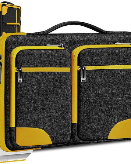 Hseok Ultra-Slim Laptop Case 17 17.3 inches Sleeve Protective PC Briefcase for Commuting and Business Trip，Yellow