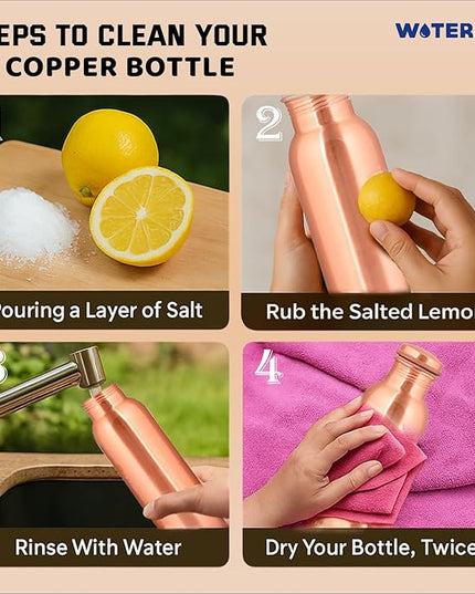 Plain Copper Water Bottle (34 Oz /1000ml) With Set Of 2 Tumbler (10 Oz/300ml Each) | Best use for Office,Gym & gifts |100% Pure Copper Material with Leak proof Quality Made In India