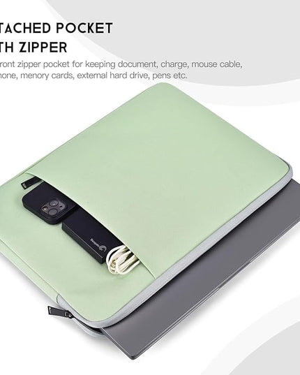 15 inch MacBook Air Sleeve, Padded Shockproof Travel Carrying Case for 2025-2023 MacBook Air 15 inch M4 M3 M2 Chip A3241 A3114 A2941 Water-Resistant Laptop Cover Slim Accessories Bag -Mint Green