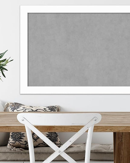 Amanti Art White Framed Magnetic Board 23x31 Medium Vision Board for use with Magnets, 100% Metal Sheet to Display Items as Office Decor or for Home Organization in mudroom, Kitchen or Kids Room