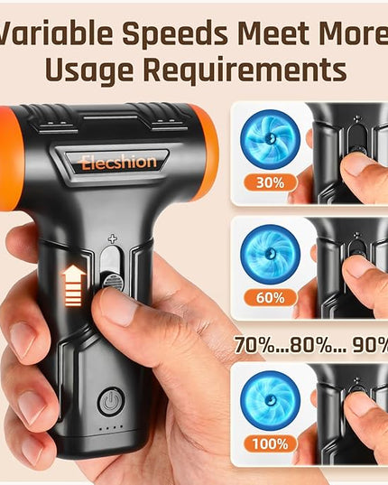 Electric Air Duster- 110000RPM 50m/s Super Power Compressed Air, Variable Speed Canned Air with Fast Charging, Mini Dust Blower for Computer, Keyboard, House, Outdoor and Car, Replace Air Can