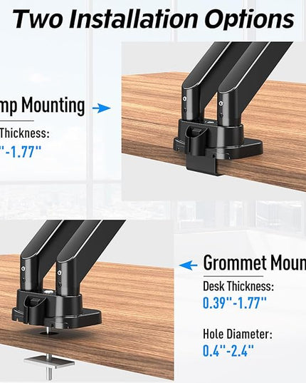 MOUNTUP Dual Monitor Mount Fits Max 39'' Screen, Ultrawide Dual Monitor Desk Mount Hold 4.4-33 lbs, Adjustable Gas Spring Double Monitor Arms, Computer Monitors Stand with USB, VESA Monitors Bracket