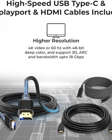 40AS0090US Lenovo Thinkpad Docking Station Gen 2-1 Year Warranty, Lenovo Docking Station for Laptop with 90W Adapter, HDMI, USB-C, DisplayPort Cables & Cloth - Universal Thunderbolt 3 Dock