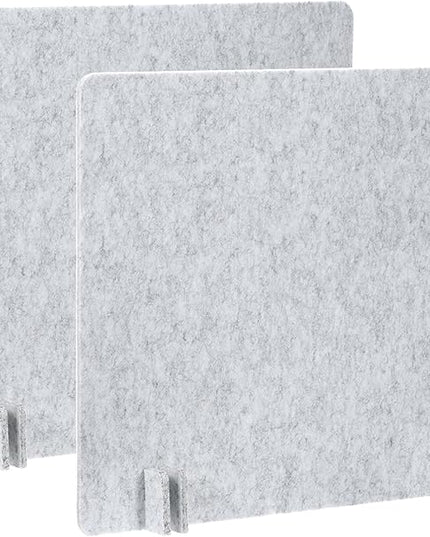 PATIKIL Desk Divider, 2 Set 24 x 24 Inch Acoustic Freestanding Desk Divider Desk Privacy Panel with 8 Pcs Support Feet for Library Office Workstation, Light Grey