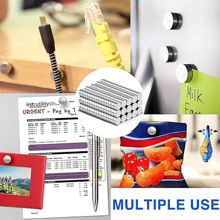 TRYMAG 4x2mm Small 240Pcs Mini Neodymium Magnets, Tiny Round Fridge Magnets Small Strong Rare Earth for Fridge, Whiteboard, Billboard, Hobbies, Dry Erase Board