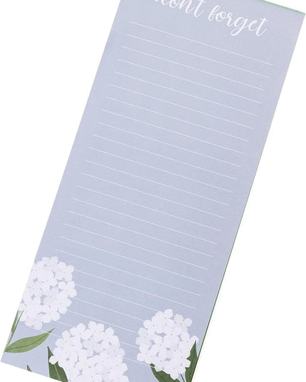 Graphique White Hydrangeas Magnetic Notepad, 100 Tear-Away Sheets for Grocery, Shopping & To-Do Lists, Writing Pad for Fridge, Kitchen, Office