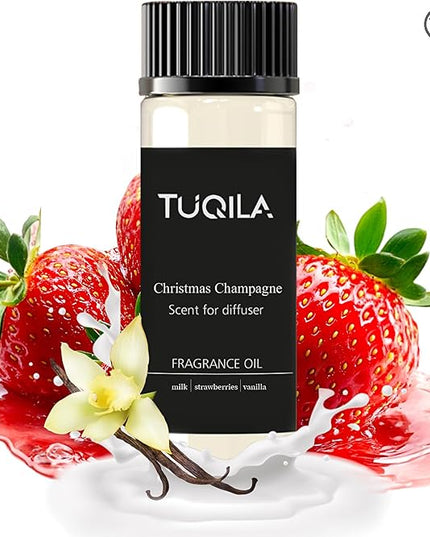 Tuqila Christmas Champagne Essential Oil - 20ML Sampler Scented Oils for Waterless Diffuser, Aromatherapy Diffuser Oil with Festive Notes of Pear, Berry, Vanilla & Amber for Home