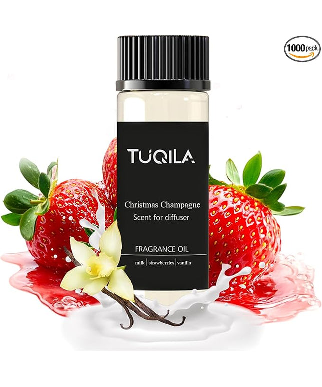 Tuqila Christmas Champagne Essential Oil - 20ML Sampler Scented Oils for Waterless Diffuser, Aromatherapy Diffuser Oil with Festive Notes of Pear, Berry, Vanilla & Amber for Home