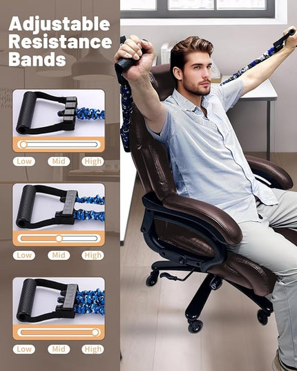 800lbs Executive Office Chair with resistance band, Big and Tall Desk Chair with Lumbar Support, Computer Office Chairs for Heavy People,Desk Chairs with Pocket Spring Cushion,Dual Rubber Wheel