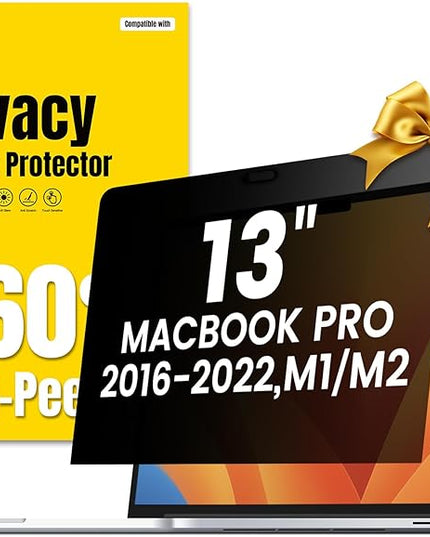 F FORITO 360° Privacy Screen Protector Compatible with MacBook Pro 13 inch (2016, 2017, 2018, 2019, 2020, 2021, 2022, M1, M2), Anti Peeping, Anti Glare and Scratch Resistant Laptop Privacy Screen