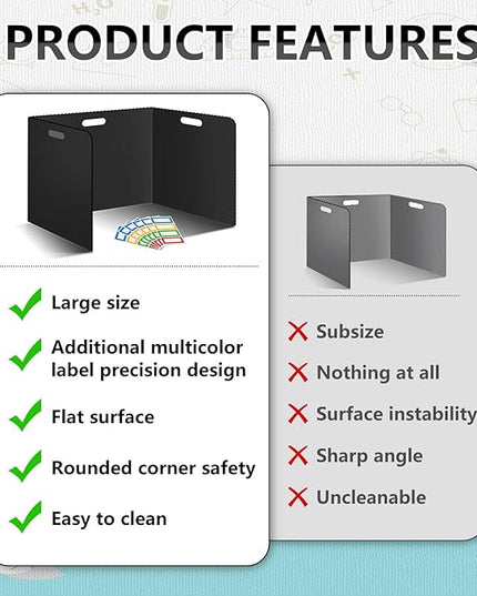 24 Pcs Desk Dividers for Students Plastic Durable and Waterproof Privacy Folders Shields Test Dividers with Classroom Privacy Boards for School Study Teacher Supplies (24pcs Black)