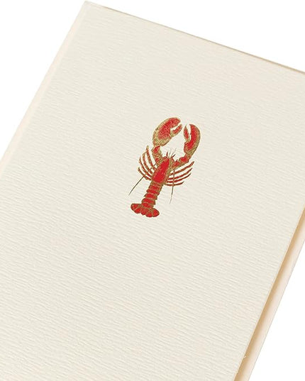 Graphique Lobster Cards, Pack of 10 Cards with Envelopes, All Occasion Greetings, Blank Inside, Gold Foil Embossing, La Petite Press Collection Boxed Set, 3.25" x 4.75"