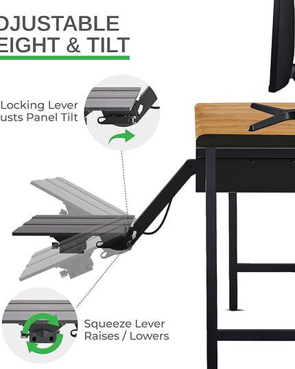 Uncaged Ergonomics KT2-b Under-Desk Adjustable Height & Angle Sit to Stand Up Keyboard Tray with negative tilt Best standing desk computer keyboard holder drawer
