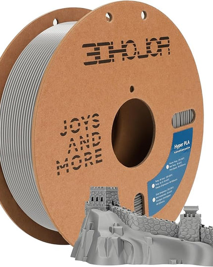 3D Printer Filament High Speed PLA 300mm/s 1kg Cardboard Spool (2.2lbs),Dimensional Accuracy +/- 0.03 mm Fit Most 3D FDM Printer -Silver