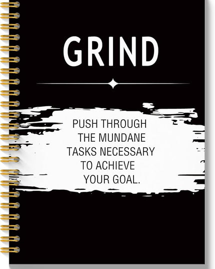 Inspirational Grind Quotes Journal, Motivational Journal Notebook for Work, Inspirational Gifts for Women Men Coworker, Office Gifts for Colleague, Hardcover Spiral Notebook 5.5x8.3