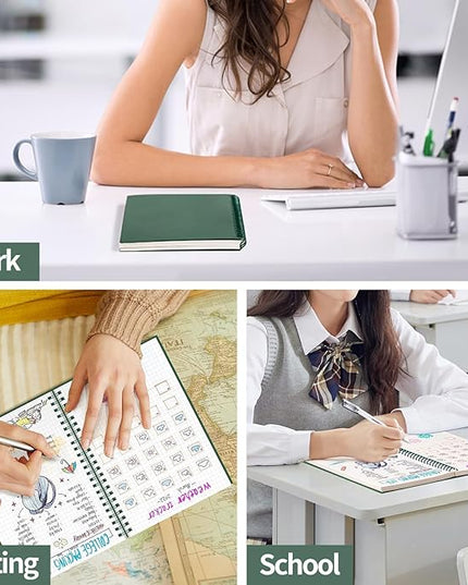 AHGXG Graph Paper Notebook - Spiral Notebook 8.5" x 11", A4 Large Graph Notebook, 100 gsm Thick Grid Paper, Waterproof Plastic Cover Journals for School Writing Engineering Math, Green