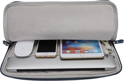 MOSISO Laptop Sleeve Bag 13 inch Compatible with MacBook Air 13.6 inch 2025-2022 M4 M3 M2/Air 13 inch 2022-2018 M1/Pro 13 2025-2016 M2 M1, PU Leather Padded Bag Waterproof Case, Peacock Blue