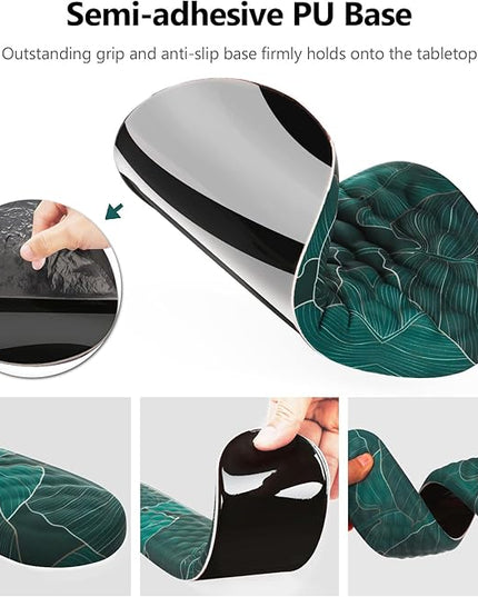 Mouse Pad Wrist Support, Laokiiy 2 in1 Keyboard Wrist Rest+ Ergonomic Mouse Pad, Non-Slip Wrist Rest for Computer Keyboard, Made Easy Typing & Relieve Wrist Pain（Banana Leaf Green）