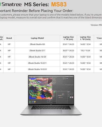 Smatree MS83 Hard EVA Protective Sleeve Case with Stand Compatible for 16 inch HP ZBook Studio 16 G11/G10/G9 Mobile Workstation, for 16 inch HP ZBook Studio G9 Mobile Workstation, White