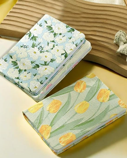 Tulip Gifts, Floral Journal, Cute Notebook, Embroidered Flower Cover, A5, Lined Paper, Wide Ruled, Hardcover, Lay Flat, Journal for Women, Pretty, Garden Journal, Tulips