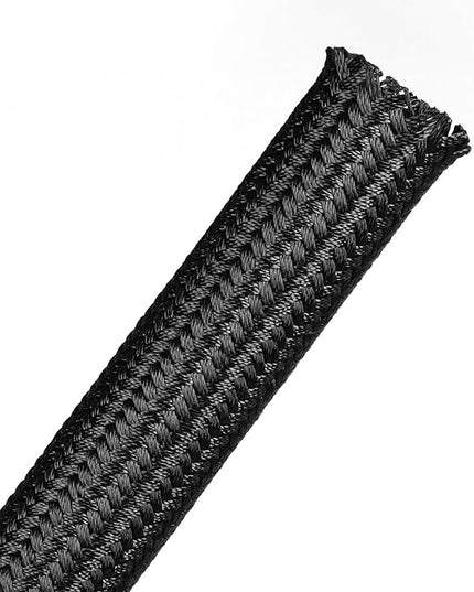 YOUBO Polyamide Braided Sleeving, 33ft Expandable Wire Loom Abrasion Resistant Split Cable Sleeve for Automotive Harness, Computer Case & Cable Management (Black, 6mm（1/4"）)