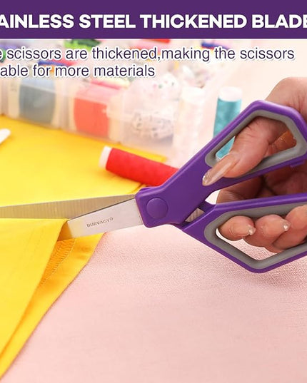 BURVAGY 30Pack 8" Scissors All Purpose, Heavy Duty Scissors with Ultra Sharp Blades Comfort Grip Handles - For Office Home School Sewing Fabric Crafts, High/Middle School Student Teacher Scissor