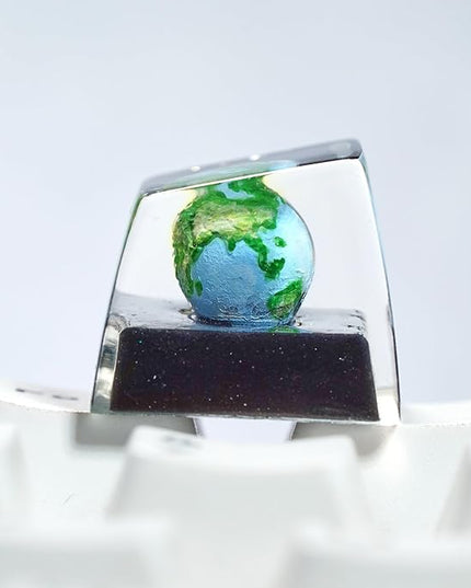 Earth Planet Artisan Keycap R1 SA Profile Custom Solar System Planets Keycaps 1U ESC Handmade Resin Gaming Galaxy Key Cap Cherry MX Switch Compatible Mechanical Keyboard Space Lover Gift