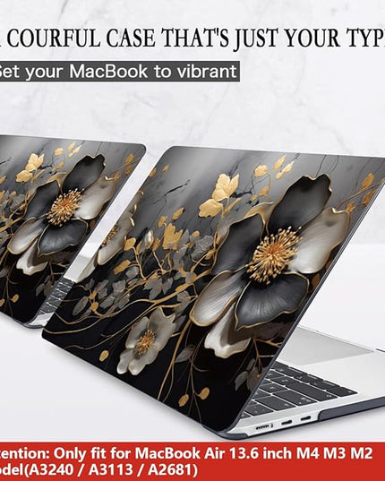 CISSOOK Compatible with MacBook Air 13.6 inch 2025 2024 2023 2022 Release M4 A3240 M3 A3113 A2681 M2, Floral Hard Shell Case Keyboard Skin Cover Screen Protector - Abstract Oil Painting