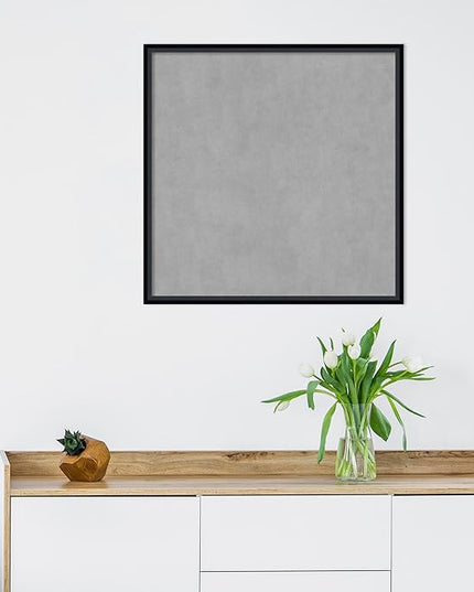 Amanti Art Black Framed Magnetic Board 25x25 Medium Vision Board for use with Magnets, 100% Metal Sheet to Display Items as Office Decor or for Home Organization in mudroom, Kitchen or Kids Room
