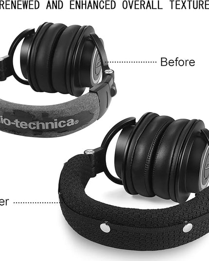 GEVO Replacement Headphone Headband Cover for AKGs, Senheiser, Sony,ATH,Audio-Technica,Shure,Panasonice Headsets,Headband Cushion Easy Installation No Tool Needed(Black)