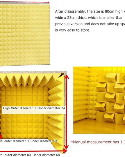 Sound Proof Foam Panels, Sound Proof Foam, Sound Proof Booth, Desktop Soundproof Cover,self Made Sound Recording Studio,Vocal Sound Absorbing Shield,for Studio Desk,Recording Booth,Yellow