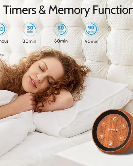 Battery Powered Sound Machine White Noise Sleep Machine with 32 Calming Sounds 36 Volume Levels Brown Noise Machine for Baby Kid Adult with 4 Timer for Travel Office Privacy
