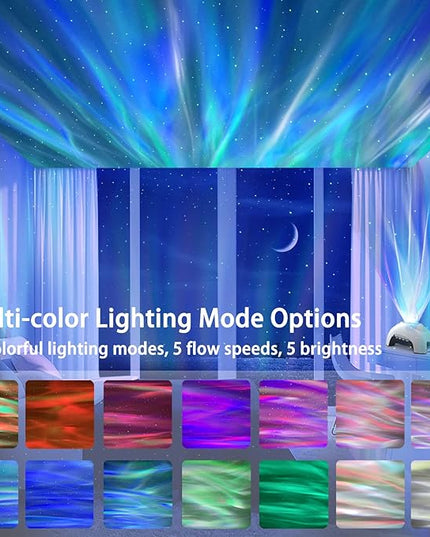 Star Projector, AIRIVO Galaxy Projector Northern Lights, Aurora Projector & Music Speaker & White Noise, Night Light Projector for Kids Adults, for Bedroom, Room Decor, Party, Ceiling(White)