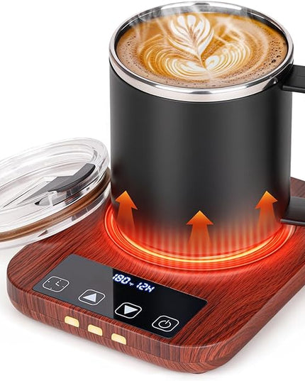 Kaoer Mug Warmer, Cup Warmer for Desk with 15oz Coffee Mug, 36W Electric Coffee Cup Warmer with Auto Shut Off, 9 Temperature Setting Smart Cup Warmer for Heating Coffee, Milk, Beverage, Candle Jar