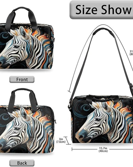 JXDXHCW Animal Zebra Laptop Bag Carrying Case 15.6 Inch Laptop Briefcase Messenger Shoulder Bag for Tablet Computer Bag for Travle Business Men Women