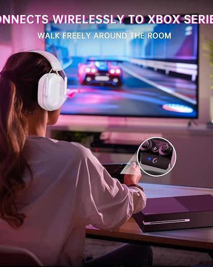 RYR Wireless Gaming Headset for Xbox Series X|S, Xbox One, PC, PS5/4, Mac, Mobile, Switch, 3D Surround Sound, Bluetooth 5.3, 60H Battery, Gaming Headphones with Detachable Noise Canceling Mic-Pink