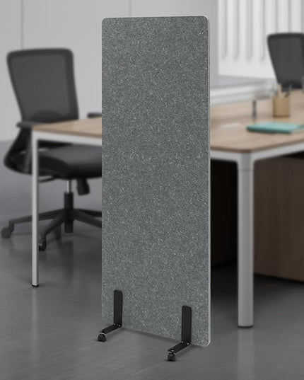 Polyester Desk Dividers, Soundproof Room Divider Office Furniture Partitions, Privacy Desk Panel with Wheels & Screwdriver, Stand Up Freestanding Desk Privacy Panel for Office Classroom(24" x 66")