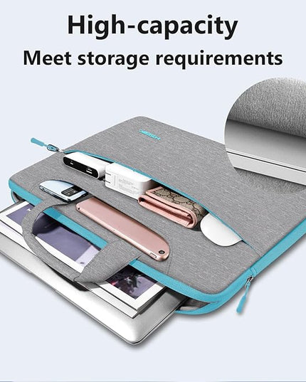 Laptop Shoulder Bag 13 13.3 14 Inch Case Compatible with MacBook Pro 14 2025-2021 M4/M3/M2/M1, Mac Air/pro 13-13.3 Inch and Most Popular 13-14 Notebooks,Spill-Resistant Briefcase,Gray&Light Blue
