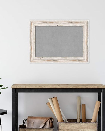 Amanti Art White Framed Magnetic Board 21x29 Medium Vision Board for use with Magnets, 100% Metal Sheet to Display Items as Office Decor or for Home Organization in mudroom, Kitchen or Kids Room