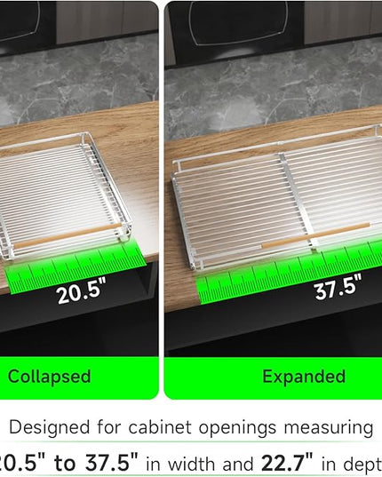 SOFRON Expandable Pull Out Drawers for Cabinets, Kitchen Cabinet Slide Out Shelves, Adjustable Roll Out Drawers, X-Large 2 Pack