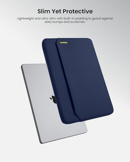 tomtoc Slim Laptop Sleeve Case for 13-inch New MacBook Air M4/A3420 M3/A3113 M2/A2681, M1/A2337 2025-2018, MacBook Pro M2/M1, Water-Resistant Protective Carrying Case with Accessories Pocket