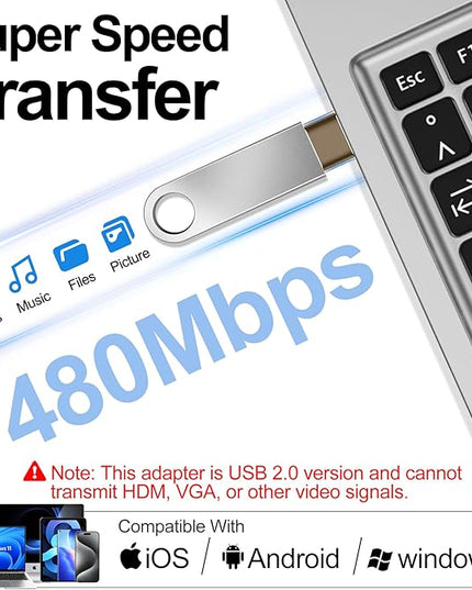𝟒𝐏𝐚𝐜𝐤 𝐔𝐩𝐠𝐫𝐚𝐝𝐞𝐝 USB to USB C Adapter,Type-C Female to A Male Car Charger OTG Converter for Apple Watch Ultra 8 9 10,iPhone 16 15 14 13 Pro Max,Samsung S24,Nintendo Switch,AirPods,iPad,Car