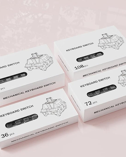 Zhouwang Crystal Red Switches, 3-Pin Pre-Lubricated Linear Switches, Dustproof and Waterproof for Mechanical Keyboards. (72Pcs)