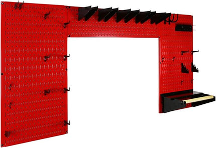 Wall Control Woodworking Tool Storage Organization Kit - Lazy Guy DIY Edition Wood Working Tool Supply Organizer for Do-It-Yourself Woodworkers and Makers (Red Pegboard)