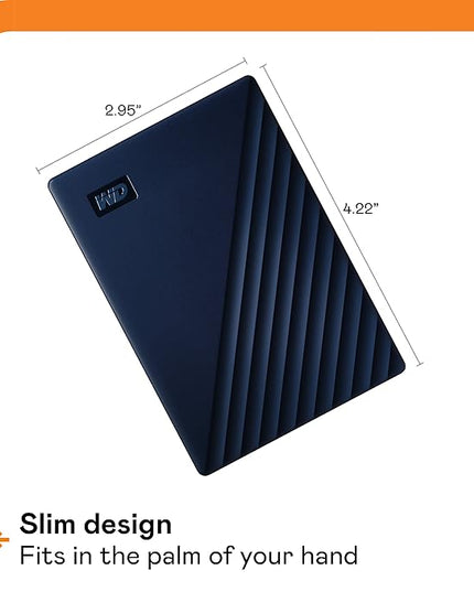 WD 6TB My Passport for Mac, Navy, Portable External Hard Drive with Backup Software and Password Protection, USB 3.1/USB 3.0 Compatible - WDBK6C0060BBL-WESN
