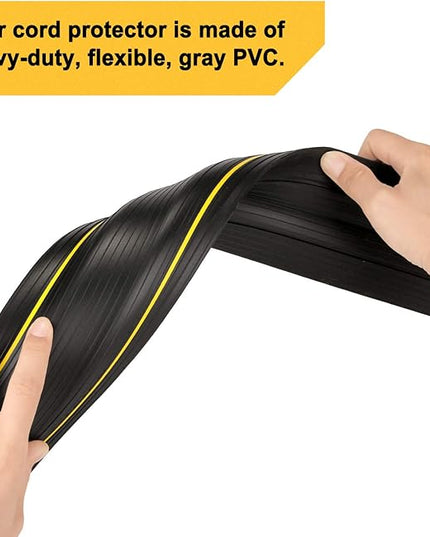 AGPTEK Heavy Duty Floor Cable Cover Cable Protector, 6.5 Ft Floor Cord Protector 3 Channels Floor Cord Cover (Mid Channel 0.93") Contains Cords, Cables and Wires, Good for Office, Home, or Outdoor