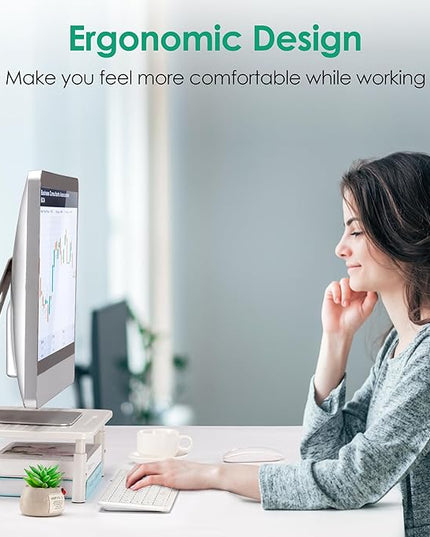 La Jaco Monitor Stand Riser, 3 Height Adjustable Monitor Stand with Pen Holder, Dual Monitor Riser Laptop Riser for Office, Home, School Supplies, 1 Pack, White