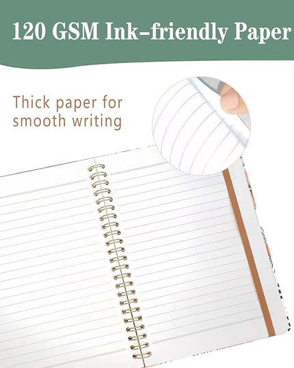Spiral Journal Notebook, A5 Cute Notebooks for Women Men, College Ruled Hardcover Notebook for Work & Note Taking, 60 Pages Double-Wire Journals for Writing, Cute Colorful Polka Dots